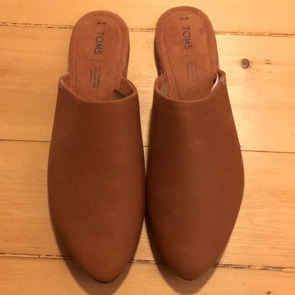 TOMS Hazel Leather Women’s Jutti Mule Flats 10M